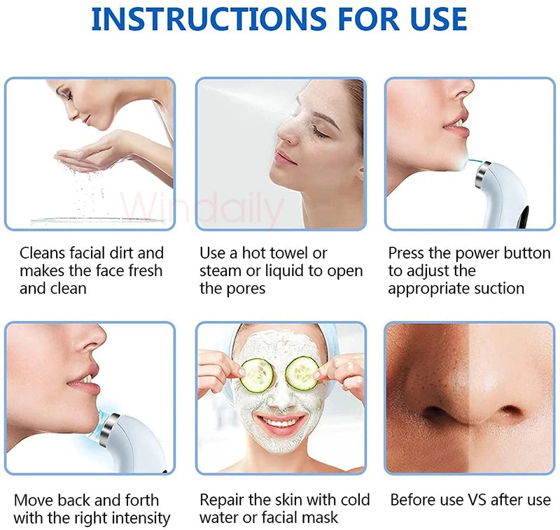 Aspirateur électrique pour pores, dissolvant de points noirs, Micro petites bulles, Machine de nettoyage du visage, dispositif de beauté Rechargeable par USB, 2025