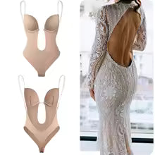 Bodysuit moulant à col en V pour femme