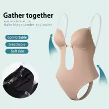 Bodysuit moulant à col en V pour femme
