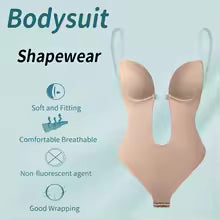 Bodysuit moulant à col en V pour femme