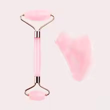 Masseur facial naturel Rouleau de visage Grattoir Gua Sha Double têtes Rouleau de pierre de jade Soins de la peau Massage au quartz rose pour le visage Corps beauté santé lifting Outils rouleau de jade soins de la peau