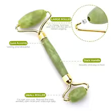 Masseur facial naturel Rouleau de visage Grattoir Gua Sha Double têtes Rouleau de pierre de jade Soins de la peau Massage au quartz rose pour le visage Corps beauté santé lifting Outils rouleau de jade soins de la peau